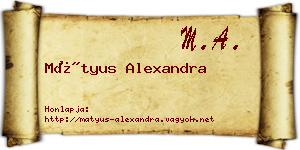 Mátyus Alexandra névjegykártya
